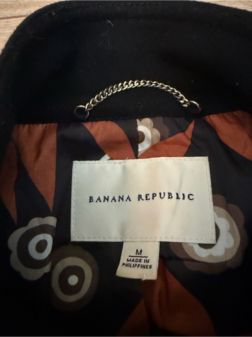 Banana Republic Black Stand-Neck Wool Blend Peacoat size M - Picture 13 of 13
